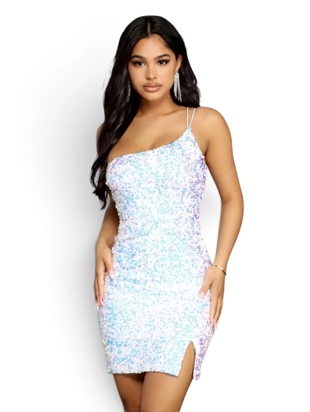 Windsor Katrina Sequin One-Shoulder Bodycon Dress Womens Size Small